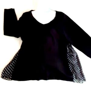 Lane Bryant Swing Blouse w/ Polka Dot Sheer Side Detail 14/16
